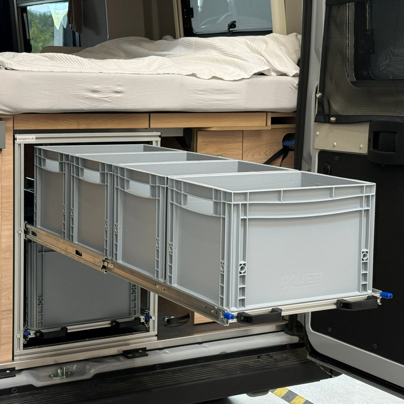 Heckauszug Dethleffs Globetrail - Vollauszüge mit Verriegelung, 2 Etagen