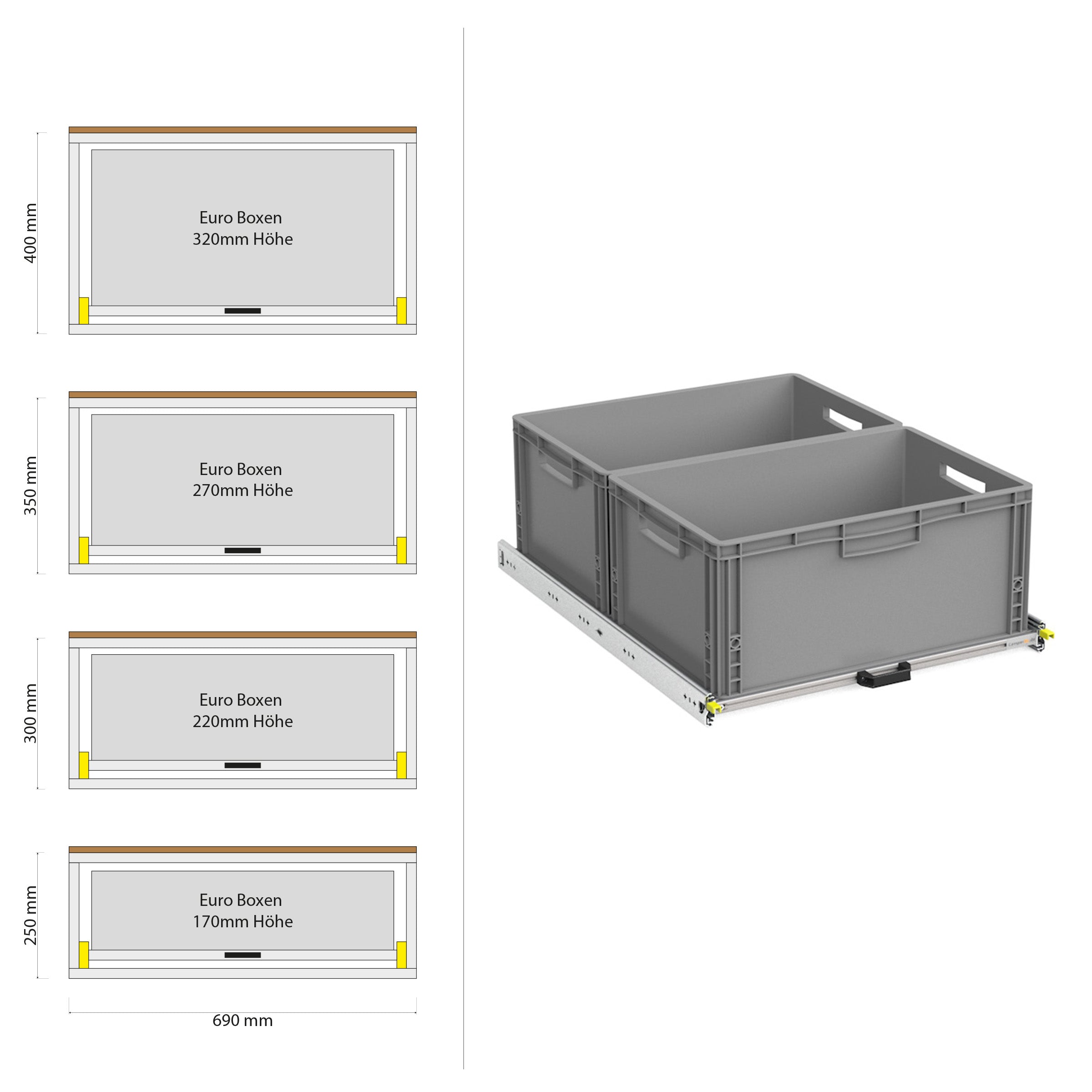Tylny wysuw do kampera furgon z półką 1200mm x 400mm